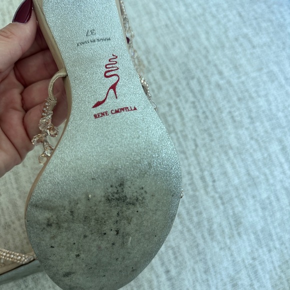 Rene Caovilla- Chandelier Embellished Leather Wrap Sandals - Picture 7 of 11